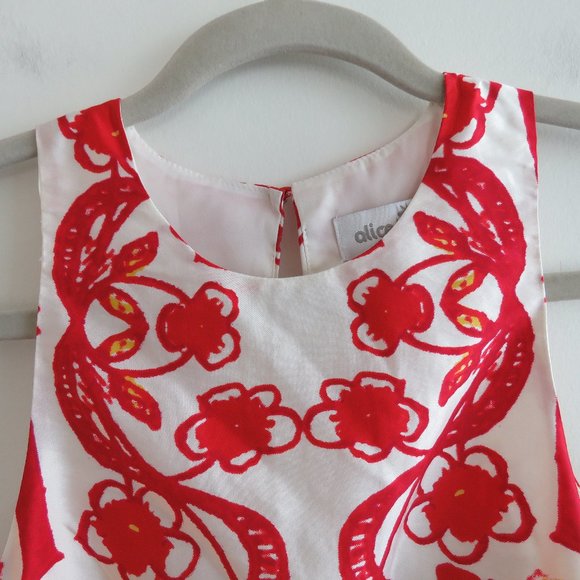 ALICE MCCALL Red White Baroque Print Fit & Flare Mini Dress - Size US 2 - Picture 5 of 16